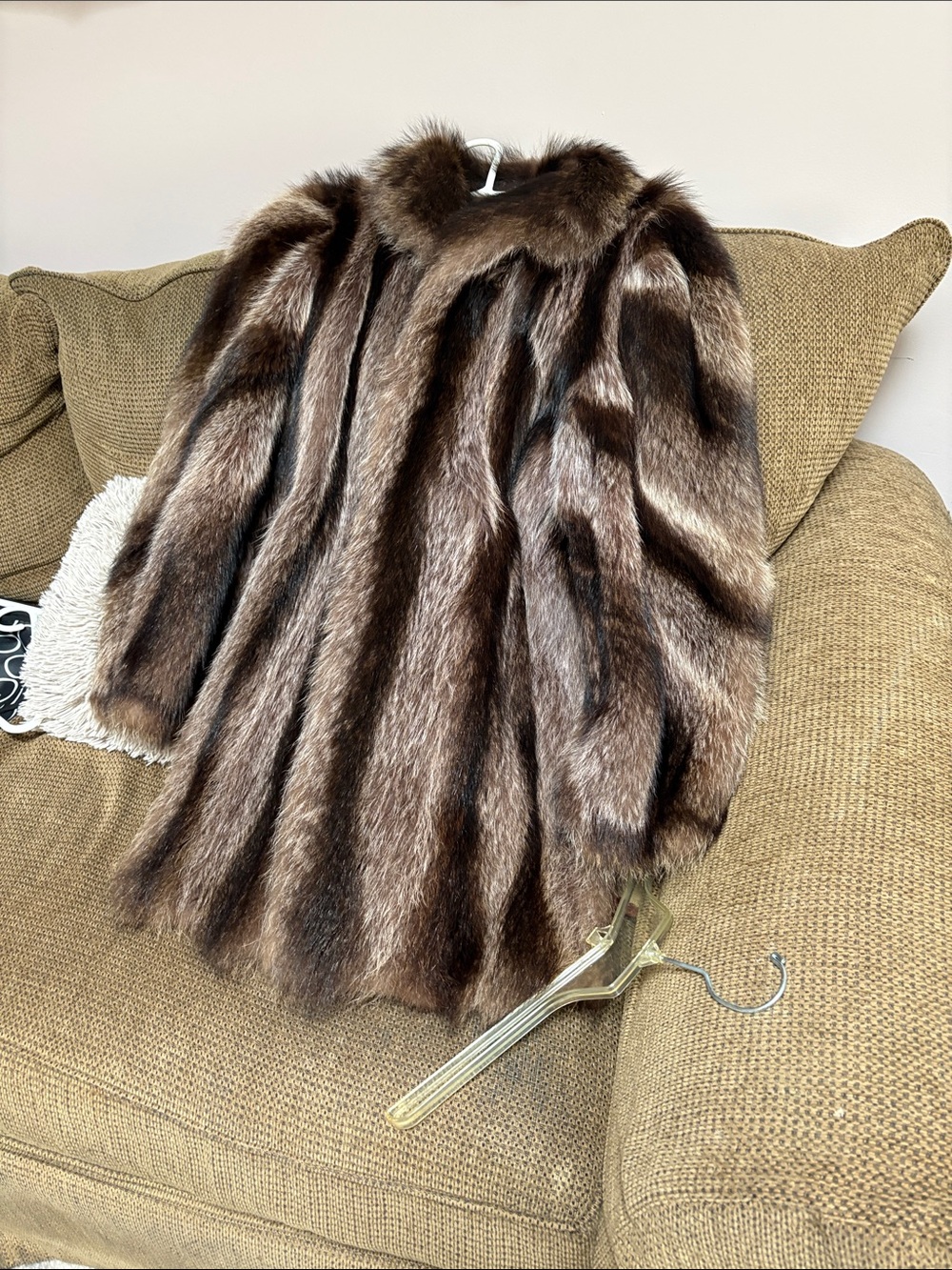 Authentic Racoon fur jacket like New worn twice beautiful jacket
